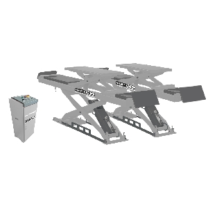 Подъемник ножничный KraftWell г/п 5500 кг. заглубляемый, платформы для сход-развала с подъемником второго уровня