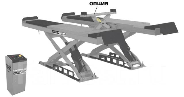 Подъемник ножничный KraftWell г/п 3500 кг. заглубляемый, платформы для сход-развала