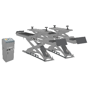 Подъемник ножничный KraftWell г/п 4500 кг. заглубляемый, платформы для сход-развала с подъемником второго уровня (для SUV)