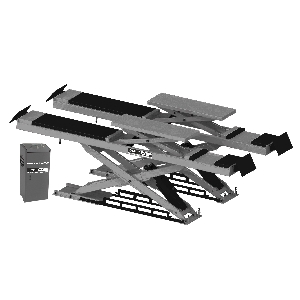 Подъемник ножничный KraftWell г/п 3500 кг. заглубляемый, платформы для сход-развала с подъемником второго уровня KRW35WA-LT-T