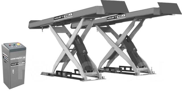 Подъемник ножничный KraftWell г/п 4500 кг. заглубляемый, платформы гладкие