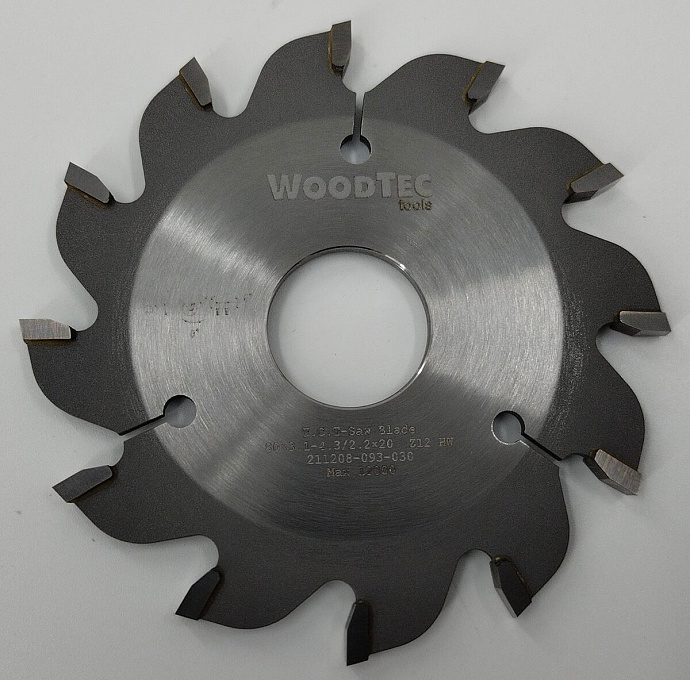 Подрезная коническая пила WoodTec для форматно-раскроечных станков Ø80 х 20 х 3,1-4,3 Z = 12 KON