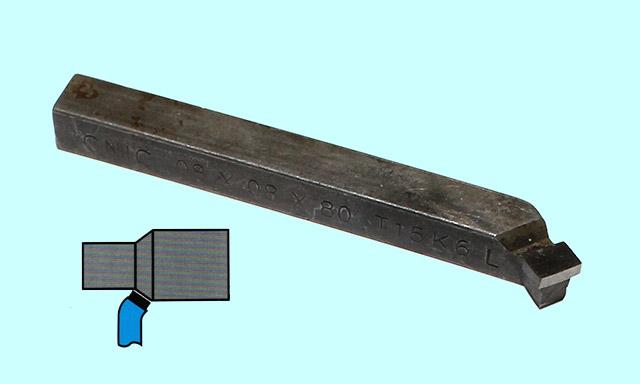 Резец Проходной упорный отогнутый 8х8х80 Т5К10 левый DIN 4980 Резец Проходной упорный отогнутый 8х8х80 Т5К10 левый DIN 4980