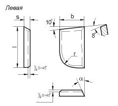Пластина 67410 Т15К6 правая (20х12х7х8гр) (для подрезных, проходных расточных и револьверных резцов) Пластина 67410 Т15К6 правая (20х12х7х8гр) (для подрезных, проходных расточных и револьверных резцов)