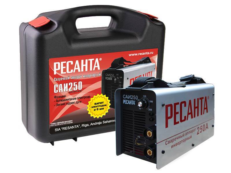 Сварочный аппарат инверторный САИ 250 в кейсе Ресанта Сварочный аппарат инверторный САИ 250 в кейсе Ресанта