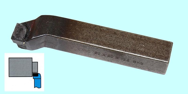 Резец Подрезной отогнутый 20х20х125 ВК8 DIN 4977