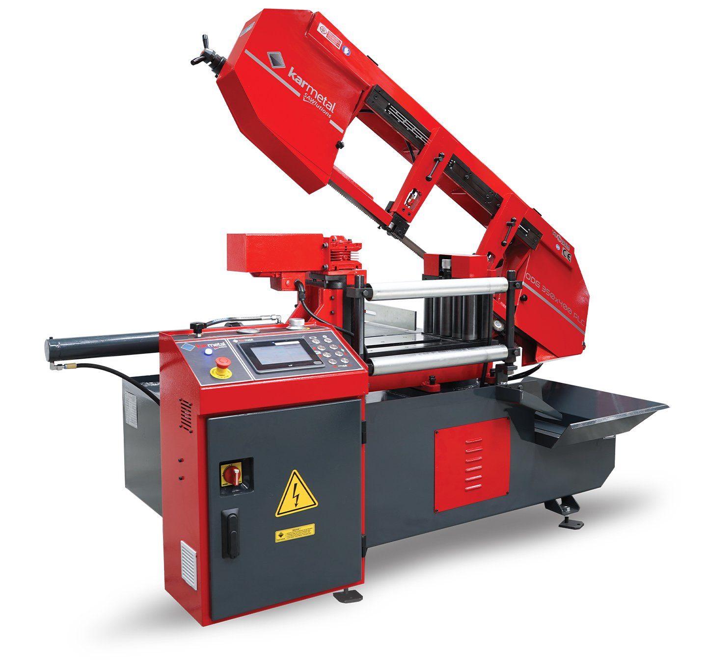 Автоматический консольный ленточнопильный станок KARMETAL ODG 350×400 PLC (резка под углом)