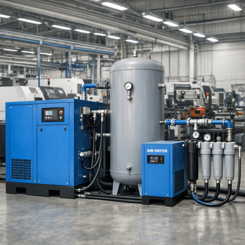 Компрессорная станция в цехе