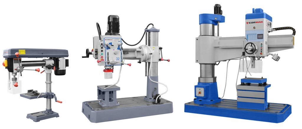 Вертикально-сверлильный и радиально-сверлильный станки рядом