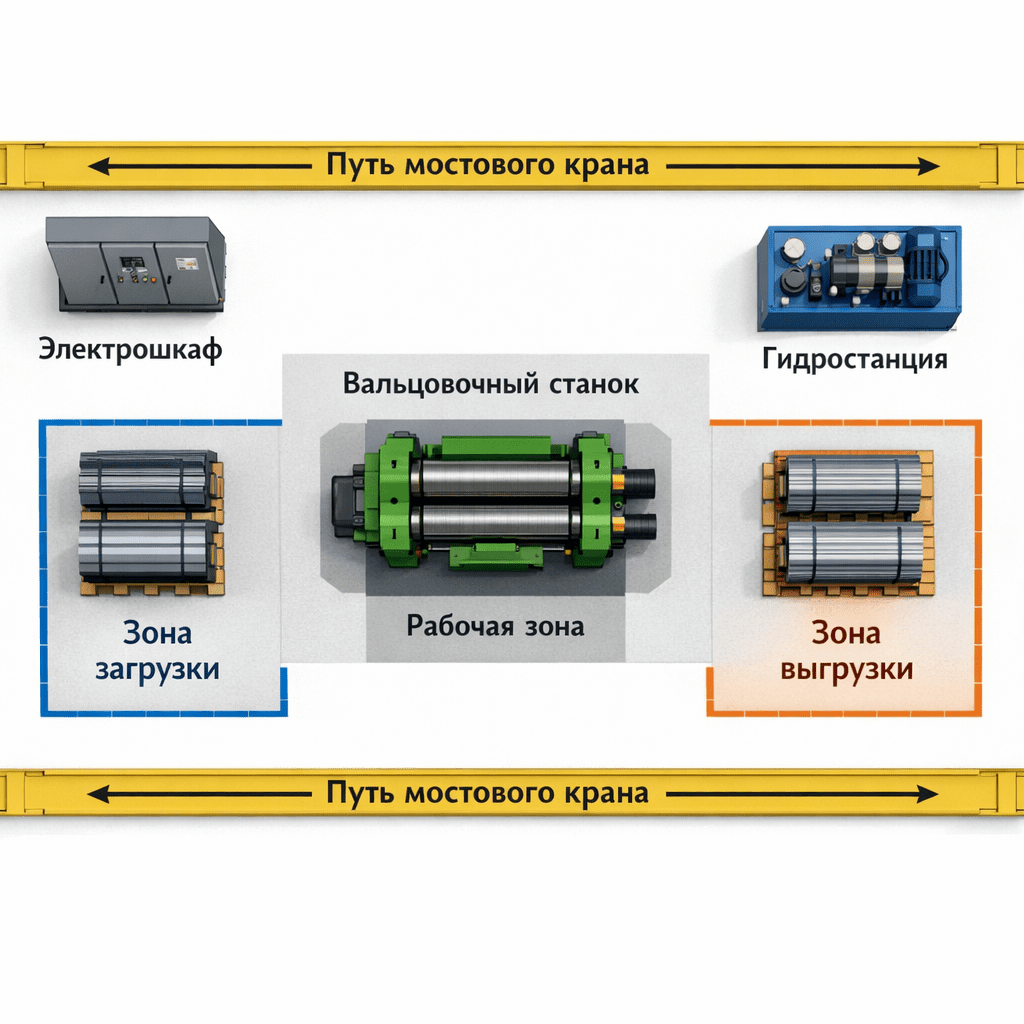 Планировка участка вальцовки