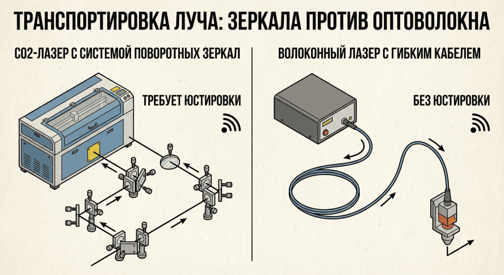 Схема транспартировка луча Схема транспартировка луча