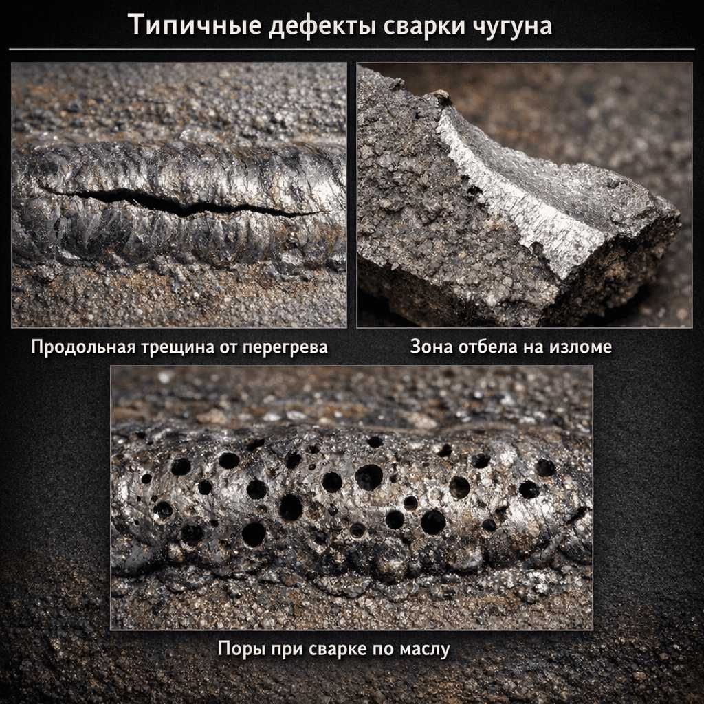 Дефекты при сварке чугуна