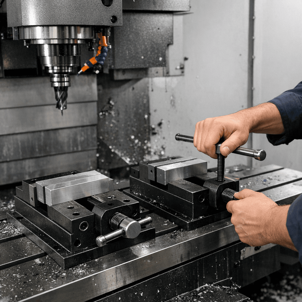 обрабатывающий центр с ручными тисками