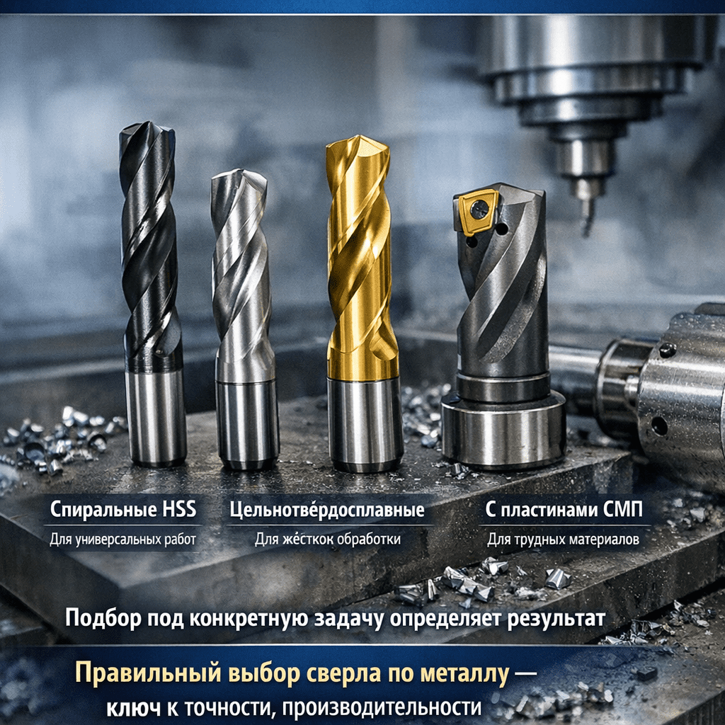 Правильный выбор сверла по металлу — ключ к точности, производительности и экономике обработки Правильный выбор сверла по металлу — ключ к точности, производительности и экономике обработки
