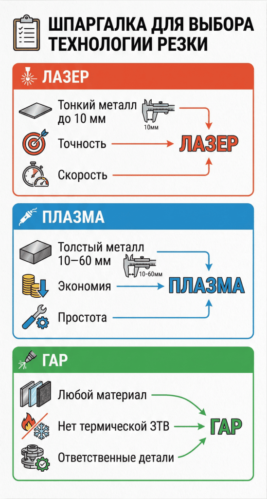 Шпаргалка Лазер vs Плазма vs ГАР Шпаргалка Лазер vs Плазма vs ГАР