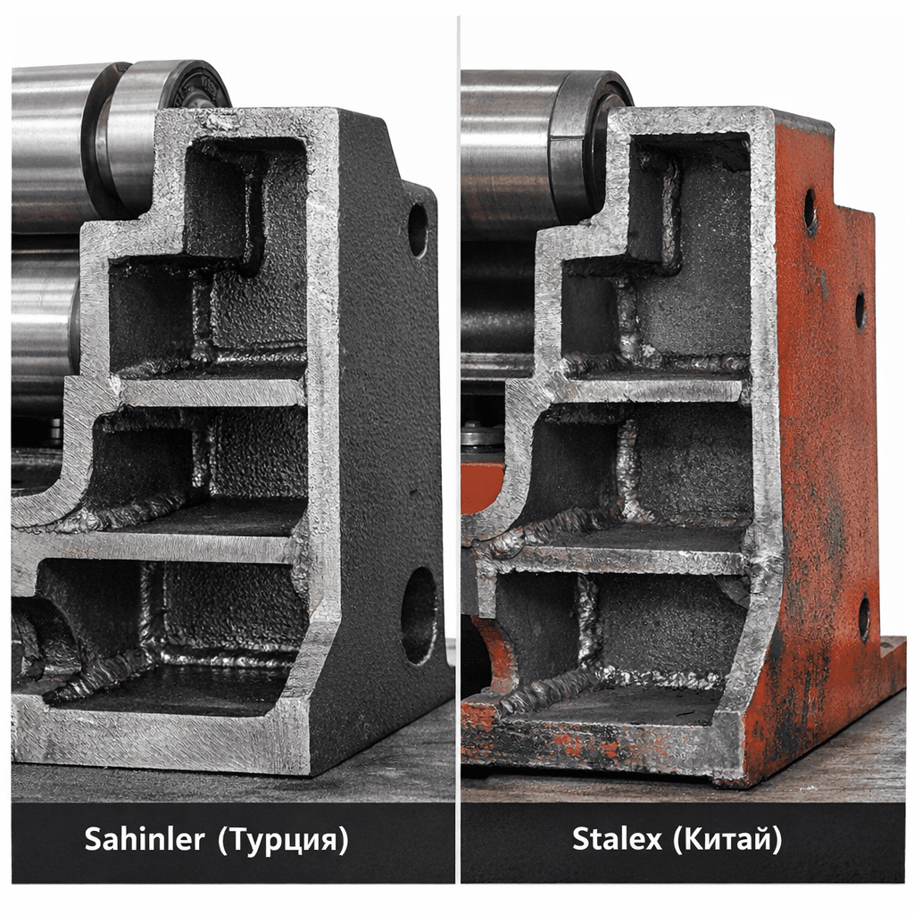 Сравнение станин турецких и китайских вальцов Сравнение станин турецких и китайских вальцов