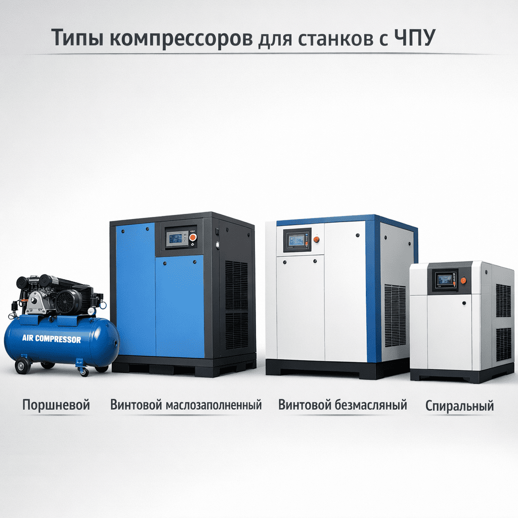 Сравнение типов компрессоров от бюджетного поршневого до промышленного винтового