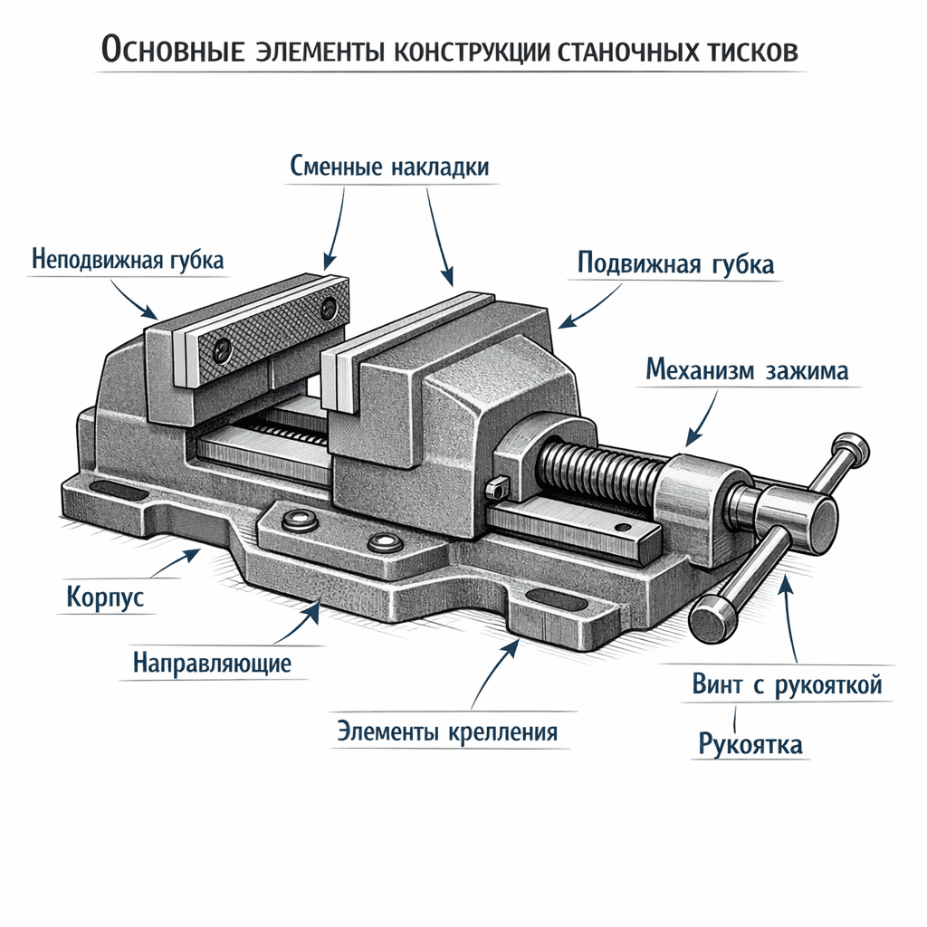 Анатомия станочных тисков