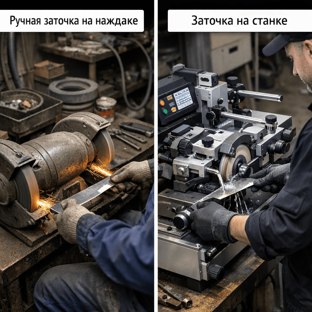 Рабочее место заточки на производстве