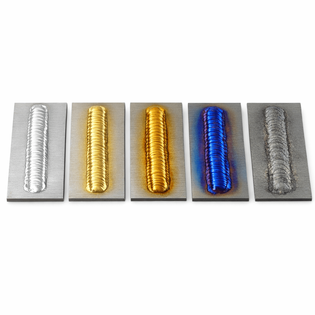 Цвет шва на титане индикатор качества газовой защиты от серебристого до серого