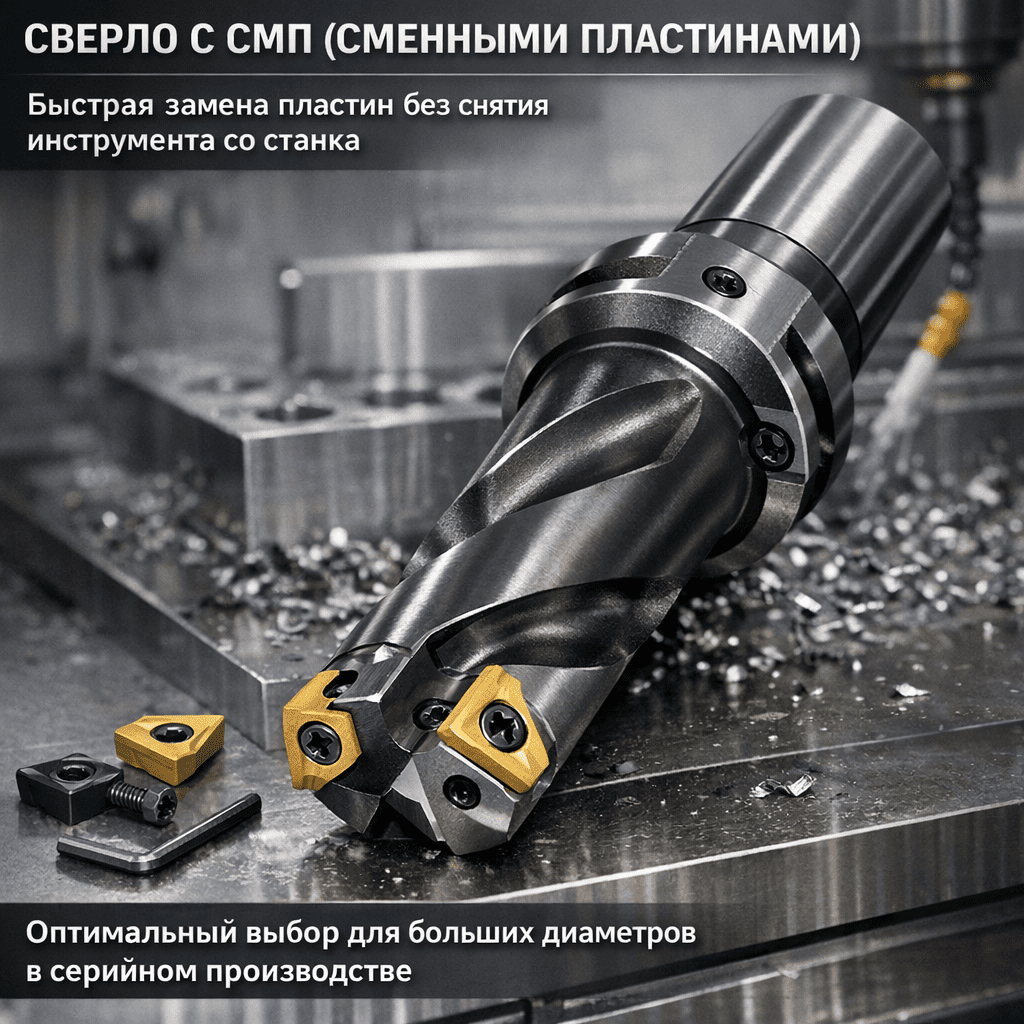 Сверло с СМП (сменными пластинами) Сверло с СМП (сменными пластинами)