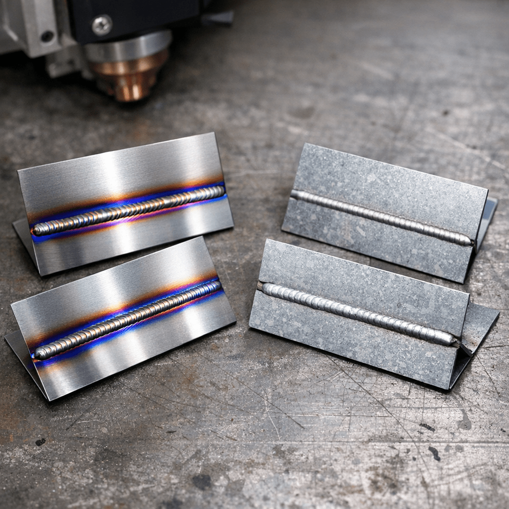 Тестовые образцы после лазерной сварки 